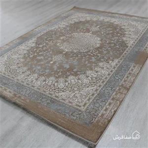 فرش ترنج دار وینتیج 9159 سفید آبی