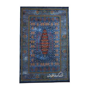 فرش ابریشم ماشینی 5016 درخت زندگی آبی