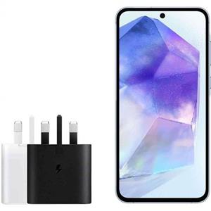 شارژر اصلی گوشی Galaxy A55 سامسونگ تک پورت 25 وات سامسونگ Type-C سه پین سوپر فست شارژ