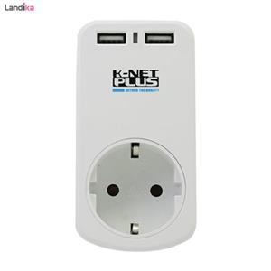 محافظ برق و شارژر دیواری کی نت پلاس  KNET PLUS Power Surge And USB Charger 