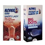 کاندوم ناچ کدکس مدل 690 BIG DOTS بسته 10 عددی به همراه کاندوم ناچ کدکس مدل Happy lady بسته 10 عددی