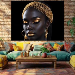 تابلو بوم طرح مخمل آرایشگاه زنانه مدل چهره کد GR662