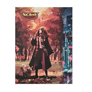 دفتر مشق 100 برگ سیبو مدل کلاسوری طرح دختر پاییز کد sk3-7