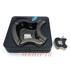 ست فندک و  زیرسیگاری مدل اپل مشکی کد a220017