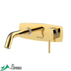 شیر روشویی توکار بهفر طلایی براق پلیت کامو