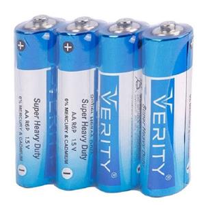 باتری قلمی وریتی مدل  Zinc Carbon R6P AA بسته چهار عددی