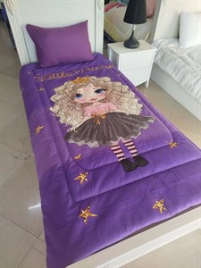 سرویس روتختی مدل دختر مو فرفری  تکنفره 4 تکه