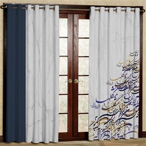 پرده بارمان دکور طرح شعر مدل مخمل پانچی کد 5628 W سایز 140x280 سانتی متر