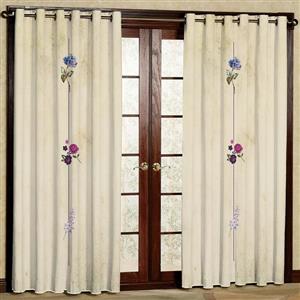 پرده بارمان دکور طرح گل وسط مدل مخمل پانچی کد 1804 W سایز 140x280 سانتی متر