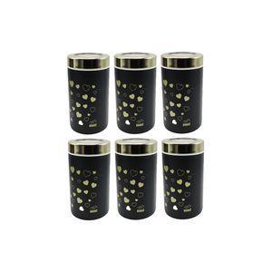 بانکه بهازکالا مدل درگلس طرح قلب کد YP-glass مجموعه 6 عددی