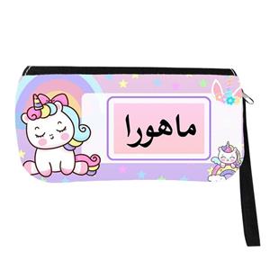 جامدادی مدل اسم شخصی طرح تک شاخ یونیکورن اسم ماهورا کد 0845