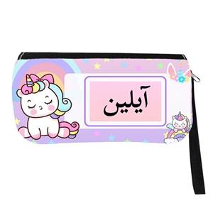 جامدادی مدل اسم شخصی طرح تک شاخ یونیکورن اسم آیلین کد 0863