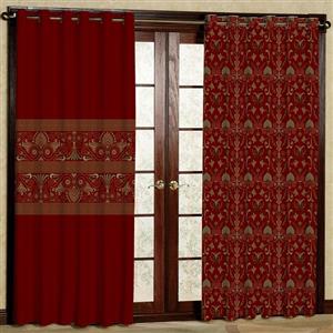 پرده بارمان دکور طرح سنتی مدل مخمل پانچی کد 5668LR W سایز 140x280 سانتی متر