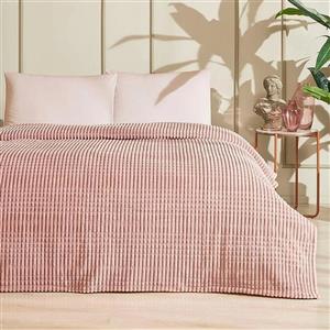پتو ازدیلک مدل Piramit Pembe سایز 220×220 سانتی متر