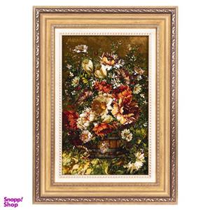 تابلو فرش دستباف سی پرشیا مدل گل در سطل چوبی کد 903505