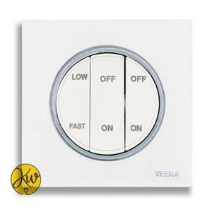 کلید کولر ویرا مدل آلفا گلس سفید با زه استیل اسپرت - ویرا الکتریک