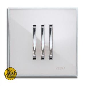 کلید سه پل ویرا مدل شهاب سفید با زه استیل - ویرا الکتریک