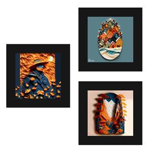 تابلو 3 تایی راویتا اوریگامی کد T 193