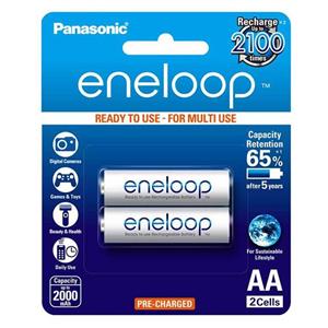 باتری قلمی قابل شارژ پاناسونیک مدل Eneloop BK 3MCCE 2BT بسته عددی Panasonic Rechargeable AA Battery Pack Of 