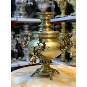 سماور زغالی 6 لیتری مدل ماهان سلطنتی، جنس کاملا برنجی