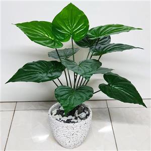 گلدان به همراه گل مصنوعی مدل پتوس کد B02