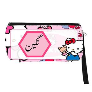 جامدادی مدل اسم شخصی طرح کیتی گربه کیوت اسم نگین کد 01056