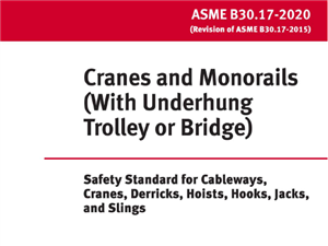 ASME B30.17- 2020- جرثقیل های سقفی و دروازه ای Cranes and Monorails (With Underhung Trolley or Bridge)