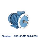 الکتروموتور سه فاز دیزل ساز Dieselsaz 1.5HPx4P-MS 90S-4 B35