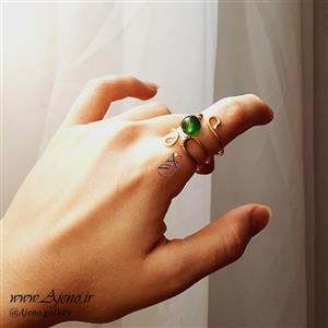 انگشتر سنگ عقیق سبز (طرح محبوب 2)