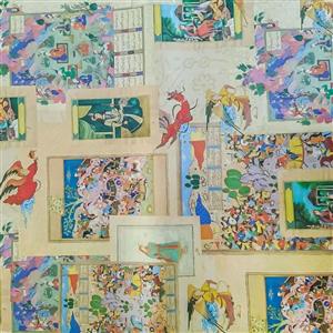 کاغذ کادو صدفی طرح شاهنامه بسته5 عددی