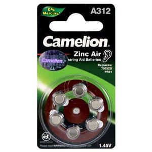 باتری سمعک کملیون مدل A312 بسته 6 عددی Camelion A312 Hearing Aid Battery Pack Of 6