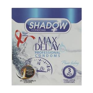 کاندوم شادو مدل Max Delay بسته 3 عددی تاخیری مضاعف 