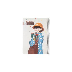 دفتر 100برگ فنری اسپادانا طرح دختر با کیف