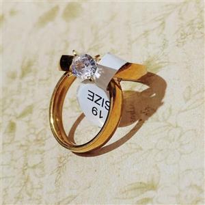 جفت حلقه یک نگین جواهری الماسی زیبا زنانه 9