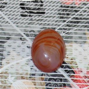 نگین سنگ عقیق پرتقالی رگه دار سلیمانی سایز 18.3در13.3 میلیمتر