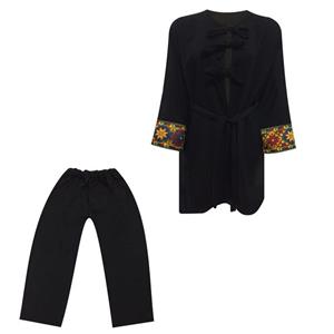 مانتو و شلوار زنانه مدل نپالی tm-2746 رنگ مشکی