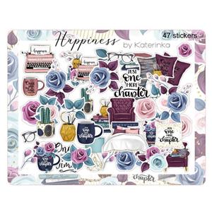برچسب کاترینکا طرح برش خورده بولت ژورنال و اسکرپ بوک مدل Happiness بسته 47 عددی -