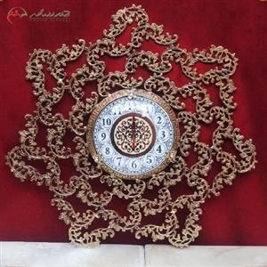 ساعت دیواری برنجی طرح گل قمی و طراحی شیک و جدید، 