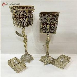 سطل و جا دستمال کاغذی برنزی 4 گوش مدل فرشته و رنگ ثابت با ضمانت