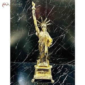 مجسمه شیک برنزی در طرح تندیس آزادی، طلایی رنگ با پایه چهار گوش، سبک وزن