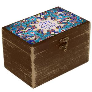 جعبه هدیه دست‌ساز مدل سنتی طرح کاشی کد WB025