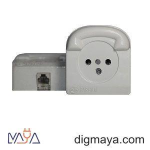 پریز تلفن پرهام مدل روکار