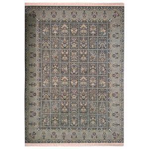 فرش ماشینی 700شانه زمرد مشهد طرح خشتی زمینه دودی