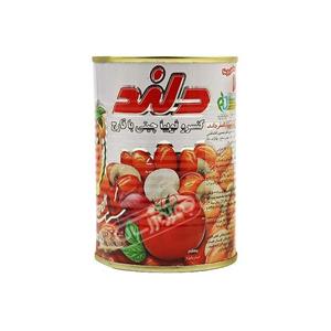 کنسرو لوبیا چیتی با قارچ 380 گرمی با درب آسان باز شو دلند