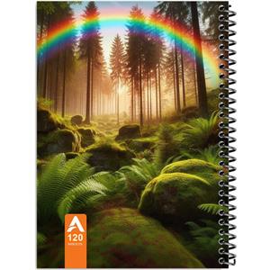 دفتر مشق 120 برگ نشر آنی طرح جنگل و رنگین کمان  کد MD516
