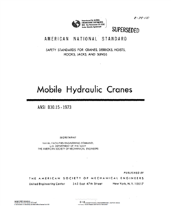 ASME B30.15 -1973- Mobile Hydraulic Cranes- دانلود سند کمیاب استاندارد جرثقیل های متحرک هیدرولیکی