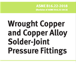 ASME B16.22 -2018- Wrought Copper and Copper Alloy Solder Joint Pressure Fittings- فیتینگهای مسی با نحوه اتصال لحیمی