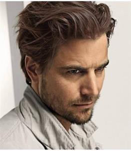کلاه گیس (پوستیژ) مردانه کوتاه قهوه ای متوسط حالت دار Mens Brown Wig