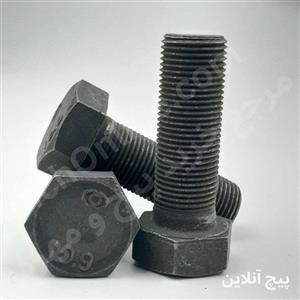100پیچ شش گوش فولادی گرید 10.9 تمام رزوه سیاه 80 * 8