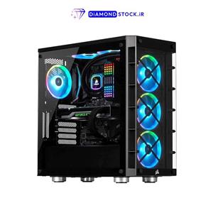 کیس کامپیوتر  دیاموند وُلکانو icue 465x rgb mid-tower atx smart case black i5 14600k 32gb 1tb ssd 12gb rtx 4070